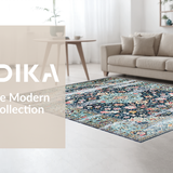 Distressed Retro Botanical Motif(Blue)