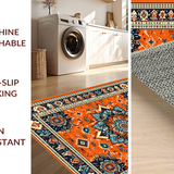 Ultra Soft Area Rug, Non Slip, Stain Resistant, Washable Area Rugs for Living Room, Bedroom, Playful Striped Citrus Theme(Orange)