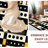 Ultra Soft Area Rug, Non Slip, Stain Resistant, Washable Area Rugs for Living Room, Bedroom, Artistic Playful Dice Arrangement(Black)