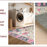 Ultra Soft Area Rug, Non Slip, Stain Resistant, Washable Area Rugs for Living Room, Bedroom, Elegant Butterfly Floral Arrangement(Beige)