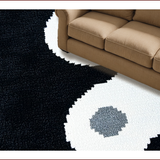 Ultra Soft Area Rug, Non Slip, Stain Resistant, Washable Area Rugs for Living Room, Bedroom, Philosophical Indoor Bath Rug for Zen Decor(Black)