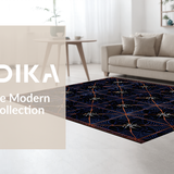 Ultra Soft Area Rug, Non Slip, Stain Resistant, Washable Area Rugs for Living Room, Bedroom, Chic Gothic Circle Bath Rug(Black)