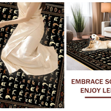 Ultra Soft Area Rug, Non Slip, Stain Resistant, Washable Area Rugs for Living Room, Bedroom, Elegant Minimalist Cat Motif(Brown)