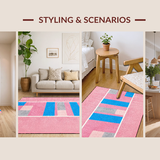 Ultra Soft Area Rug, Non Slip, Stain Resistant, Washable Area Rugs for Living Room, Bedroom, Charming Interactive Game Design(Pink)