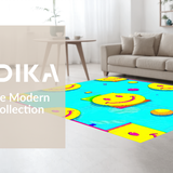 Ultra Soft Area Rug, Non Slip, Stain Resistant, Washable Area Rugs for Living Room, Bedroom, Lively Pastel Rainbow Visual Delight(Blue)