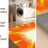 Ultra Soft Area Rug, Non Slip, Stain Resistant, Washable Area Rugs for Living Room, Bedroom, Artistic Rainbow Sunburst Pattern(Yellow)