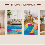 Ultra Soft Area Rug, Non Slip, Stain Resistant, Washable Area Rugs for Living Room, Bedroom, Pool Entrance Doormat Style-5(Yellow)