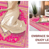 Ultra Soft Area Rug, Non Slip, Stain Resistant, Washable Area Rugs for Living Room, Bedroom, Chic Pink Geometric Composition(Pink)