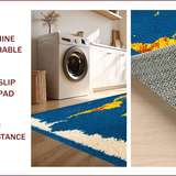 Ultra Soft Area Rug, Non Slip, Stain Resistant, Washable Area Rugs for Living Room, Bedroom, Earth from Space Round(Blue)