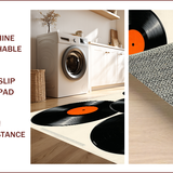 Ultra Soft Area Rug, Non Slip, Stain Resistant, Washable Area Rugs for Living Room, Bedroom, Retro Vinyl Record Patio Wear-Resistant Area Mat(Black)