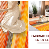 Ultra Soft Area Rug, Non Slip, Stain Resistant, Washable Area Rugs for Living Room, Bedroom, Lively Contemporary Patterned Delight(Orange)