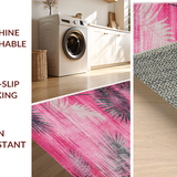Ultra Soft Area Rug, Non Slip, Stain Resistant, Washable Area Rugs for Living Room, Bedroom, Rustic Colorful Tribal Design(Pink)