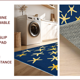 Ultra Soft Area Rug, Non Slip, Stain Resistant, Washable Area Rugs for Living Room, Bedroom, Whimsical Coastal Patterned Delight(Blue)