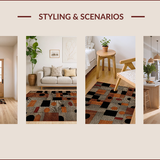 Ultra Soft Area Rug, Non Slip, Stain Resistant, Washable Area Rugs for Living Room, Bedroom, Vintage Western Style Elegance(Brown)