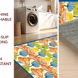 Ultra Soft Area Rug, Non Slip, Stain Resistant, Washable Area Rugs for Living Room, Bedroom, Artistic Retro Nature Pattern(Orange)