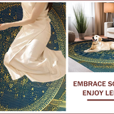 Ultra Soft Area Rug, Non Slip, Stain Resistant, Washable Area Rugs for Living Room, Bedroom, Modern Gold Minimalist Bedroom Decorative Area Carpet(Blue)