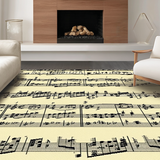 Ultra Soft Area Rug, Non Slip, Stain Resistant, Washable Area Rugs for Living Room, Bedroom, Sophisticated Vintage Soundwave Imagery(Black)
