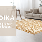 Ultra Soft Area Rug, Non Slip, Stain Resistant, Washable Area Rugs for Living Room, Bedroom, Rustic Vintage Diamond Pattern(Beige)