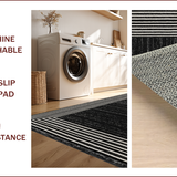 Ultra Soft Area Rug, Non Slip, Stain Resistant, Washable Area Rugs for Living Room, Bedroom, High Traffic Black Boho Dining Area Carpet(Black)