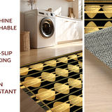 Ultra Soft Area Rug, Non Slip, Stain Resistant, Washable Area Rugs for Living Room, Bedroom, Chic Lattice Style in Black Gold(Gold)