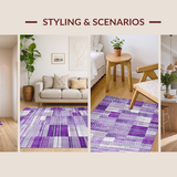 Ultra Soft Area Rug, Non Slip, Stain Resistant, Washable Area Rugs for Living Room, Bedroom, Chic Diamond Pattern Aesthetic(Purple)