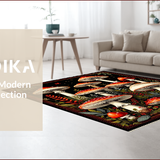 Ultra Soft Area Rug, Non Slip, Stain Resistant, Washable Area Rugs for Living Room, Bedroom, Vintage Forest Foliage Aesthetic(Red)