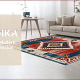 Ultra Soft Area Rug, Non Slip, Stain Resistant, Washable Area Rugs for Living Room, Bedroom, Southwestern Red Living Room Vintage Medallion Rug(Red)