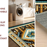 Ultra Soft Area Rug, Non Slip, Stain Resistant, Washable Area Rugs for Living Room, Bedroom, Sophisticated Southwest Inspired Design(Brown)