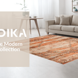 Ultra Soft Area Rug, Non Slip, Stain Resistant, Washable Area Rugs for Living Room, Bedroom, Elegant Ethnic Patterned Charm(Orange)