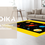 Ultra Soft Area Rug, Non Slip, Stain Resistant, Washable Area Rugs for Living Room, Bedroom, Whimsical Celestial Scene Decor(Yellow)