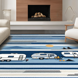 Modern Playful Traveler Motif(Blue)