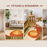 Ultra Soft Area Rug, Non Slip, Stain Resistant, Washable Area Rugs for Living Room, Bedroom, Chic Geometric Soft Textures(Orange)