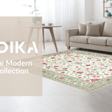 Ultra Soft Area Rug, Non Slip, Stain Resistant, Washable Area Rugs for Living Room, Bedroom, Fresh Greenery Accent Style(Ivory)