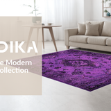 Ultra Soft Area Rug, Non Slip, Stain Resistant, Washable Area Rugs for Living Room, Bedroom, Luxurious Purple and Black Tapestry(Purple)