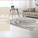 Ultra Soft Area Rug, Non Slip, Stain Resistant, Washable Area Rugs for Living Room, Bedroom, Transitional Damask Boho(Beige)