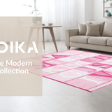 Ultra Soft Area Rug, Non Slip, Stain Resistant, Washable Area Rugs for Living Room, Bedroom, Soft Plush Circular Learning Atmosphere(Pink)