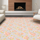 Ultra Soft Area Rug, Non Slip, Stain Resistant, Washable Area Rugs for Living Room, Bedroom, Cheerful Blossom Geometric Fusion(Pink)