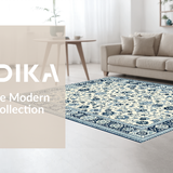 Ultra Soft Area Rug, Non Slip, Stain Resistant, Washable Area Rugs for Living Room, Bedroom, Luxurious Earth Tone Symmetry(White)