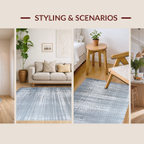 Ultra Soft Area Rug, Non Slip, Stain Resistant, Washable Area Rugs for Living Room, Bedroom, Sleek Gray Shag Minimalism Vibe(Gray)