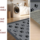 Ultra Soft Area Rug, Non Slip, Stain Resistant, Washable Area Rugs for Living Room, Bedroom, Sleek Modern Paw Design Element(Gray)