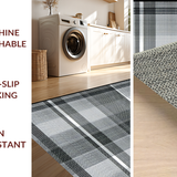 Ultra Soft Area Rug, Non Slip, Stain Resistant, Washable Area Rugs for Living Room, Bedroom, Sleek Contemporary Neutral Motif(Gray)