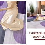Ultra Soft Area Rug, Non Slip, Stain Resistant, Washable Area Rugs for Living Room, Bedroom, Elegant Purple Grey Artistry(Purple)