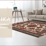 Ultra Soft Area Rug, Non Slip, Stain Resistant, Washable Area Rugs for Living Room, Bedroom, Farmhouse Checkered Jute(Red)
