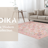 Ultra Soft Area Rug, Non Slip, Stain Resistant, Washable Area Rugs for Living Room, Bedroom, Stylish Abstract Soft Color Palette(Pink)