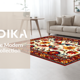 Ultra Soft Area Rug, Non Slip, Stain Resistant, Washable Area Rugs for Living Room, Bedroom, Charming Brightly Colored Illustrations(White)