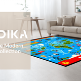 Ultra Soft Area Rug, Non Slip, Stain Resistant, Washable Area Rugs for Living Room, Bedroom, Whimsical Numbered Pattern Arrangement(Blue)