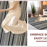 Ultra Soft Area Rug, Non Slip, Stain Resistant, Washable Area Rugs for Living Room, Bedroom, Chic Linear Patterned Art Piece(Black)