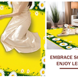 Ultra Soft Area Rug, Non Slip, Stain Resistant, Washable Area Rugs for Living Room, Bedroom, Rustic Garden-Inspired Decor(Yellow)
