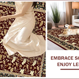 Ultra Soft Area Rug, Non Slip, Stain Resistant, Washable Area Rugs for Living Room, Bedroom, Chic Earthy Tones Vintage Aesthetic(Red)