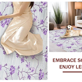 Ultra Soft Area Rug, Non Slip, Stain Resistant, Washable Area Rugs for Living Room, Bedroom, Rustic Light Floral Charm(Purple)